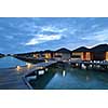 tropical water home villas resort  on Maldives island at summer vacation