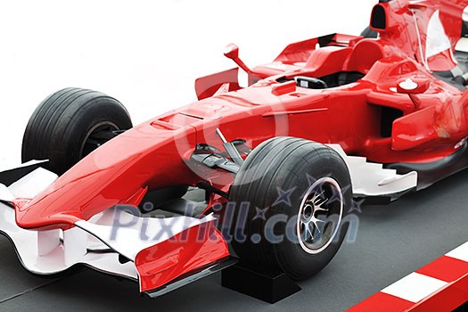 formel 1 one auto fast red  car isolated on white background in studio representing power and speed concept