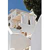 summer vacation on beautiful vulcanic island santorini at greece