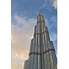 DUBAI, UAE - FEBRUARY 19: Burj Khalifa facade on december 29, 2011 in Dubai, UAE. Burj Khalifa is a tallest building in the world, at 828m. Located on Downtown Dubai, Sheikh Zayed Road.