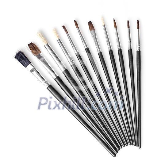 Set of different brushes isolated on white Set of different brushes isolated on white