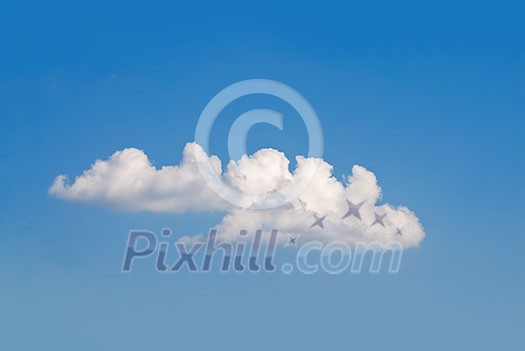 puffy cloud on blue sky