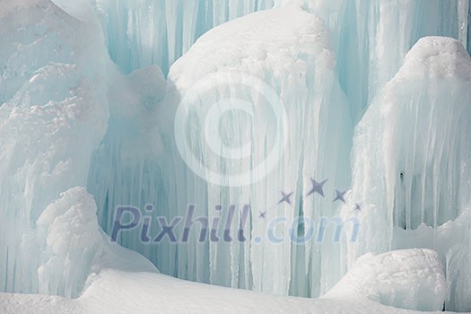 ice and snow at winter nature background