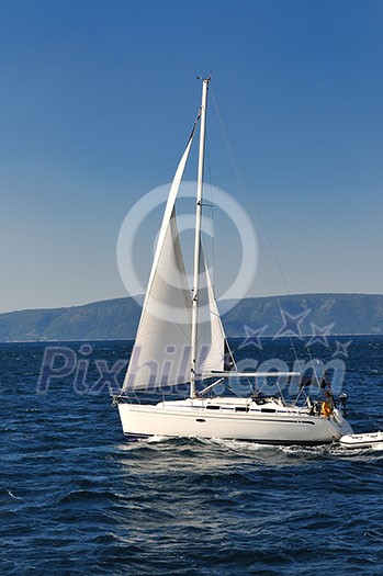 luxury boat traveling on sea