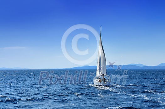 luxury boat traveling on sea