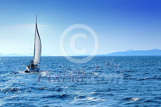 luxury boat traveling on sea