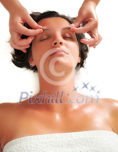 beautiful woman have massage at spa and wellness center beautiful woman have massage at spa and wellness center