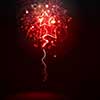 Background image with red fireworks against dark background