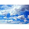 Deep blue cloudy sky background