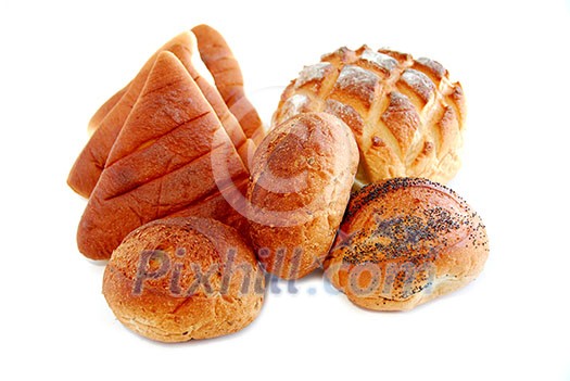 Bread on white background Bread on white background