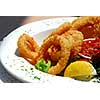 Fried calamari with sauce