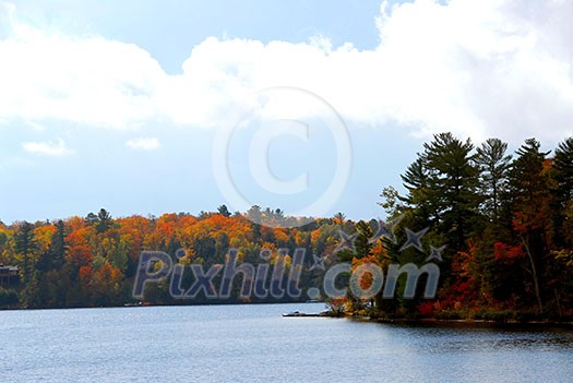 Lake and forest in the fall in northern Ontario, Canada Lake and forest in the fall in northern Ontario, Canada