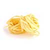 Fettuccini nests on white background