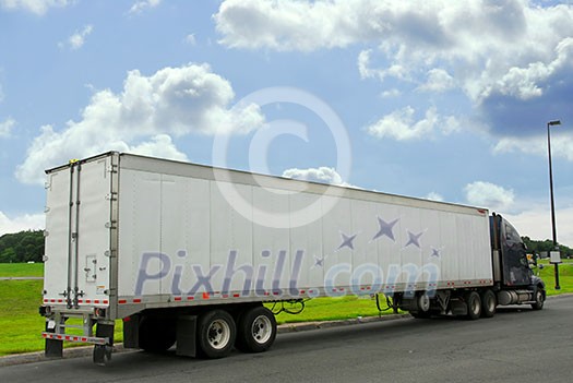 Eighteen wheeler truck on a truck stop Eighteen wheeler truck on a truck stop