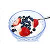 Bowl of yougurt with berries  healthy breakfast