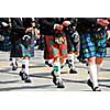 Scottish marching band at city parade