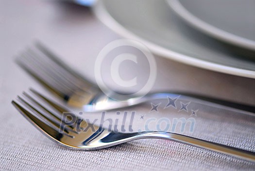 Closeup of dinner place setting shallow dof Closeup of dinner place setting shallow dof