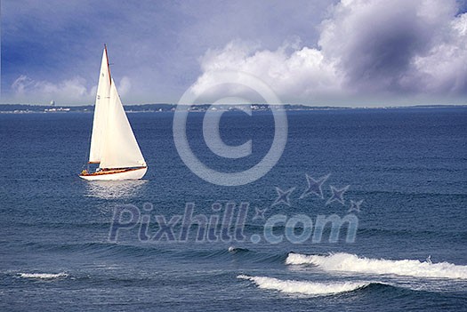 Sailboat in ocean Sailboat in ocean