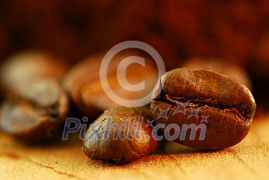 Extreme macro image of gourmet coffee beans Extreme macro image of gourmet coffee beans