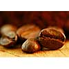 Extreme macro image of gourmet coffee beans 