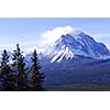 Scenic winter mountain landscape in Canadian Rockies