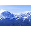 Scenic winter mountain landscape in Canadian Rockies