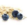 Blueberries and oats macro on white background