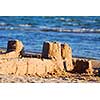 Sand castle on a beach