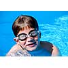 Cute little boy having fun in a swimming pool