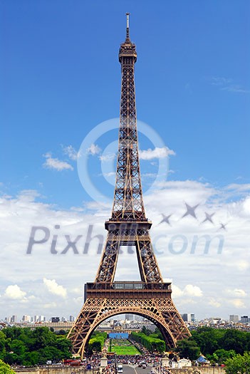 View of Eiffel tower from Trocadero. Paris, France.