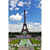 View of Eiffel tower from Trocadero. Paris, France.