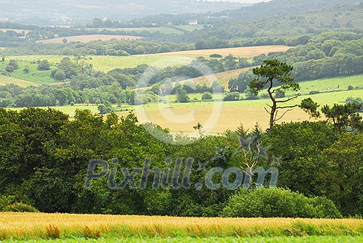 Scenic view on agricultural landscape in rural Brittany, France Scenic view on agricultural landscape in rural Brittany, France