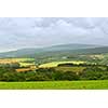 Scenic view on agricultural landscape in rural Brittany, France