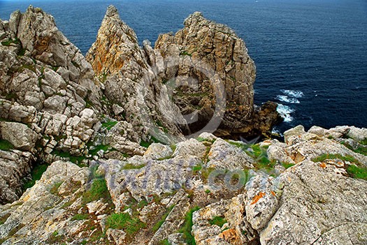 Scenic view from Pointe de Penhir on Atlantic coast in Brittany, France Scenic view from Pointe de Penhir on Atlantic coast in Brittany, France