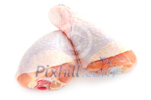 Raw chicken drumsticks isolated on white background Raw chicken drumsticks isolated on white background