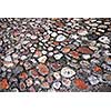 Abstract background of old medieval cobblestone pavement