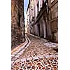 Narrow medieval street in town of Perigueux, Perigord, France