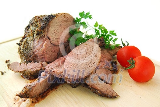 Beef roast cut on a cutting board Beef roast cut on a cutting board