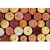 Background of assorted wine corks close up