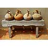 Ceramic vases amphoras as home decoration at mediterranean villa