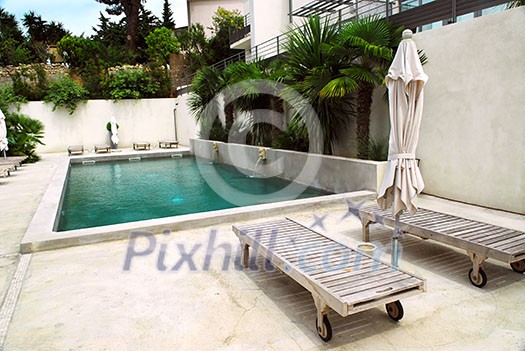 Swimming pool of mediterranean villa in French Riviera Swimming pool of mediterranean villa in French Riviera