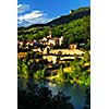 Scenic view on town of Sisteron in Provence, France