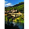 Scenic view on town of Sisteron in Provence, France