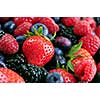 Background of assorted fresh berries close up