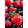 Background of assorted fresh berries close up