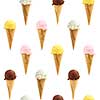 Seamless background of assorted ice cream cones