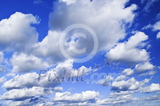 Background of blue sky with white clouds