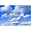 Background of blue sky with white clouds