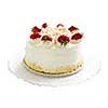 Strawberry meringue cake isolated on white background