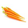 Several fresh carrots isolated on white background